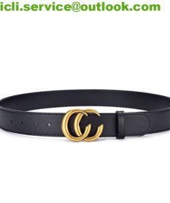 Gucci GG Marmont thin leather belt with shiny buckle dupe GG016