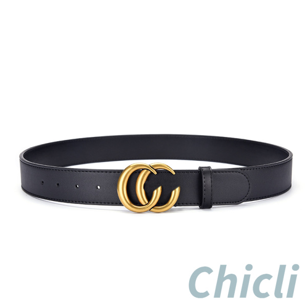 Gucci GG Marmont thin leather belt with shiny buckle dupe GG016