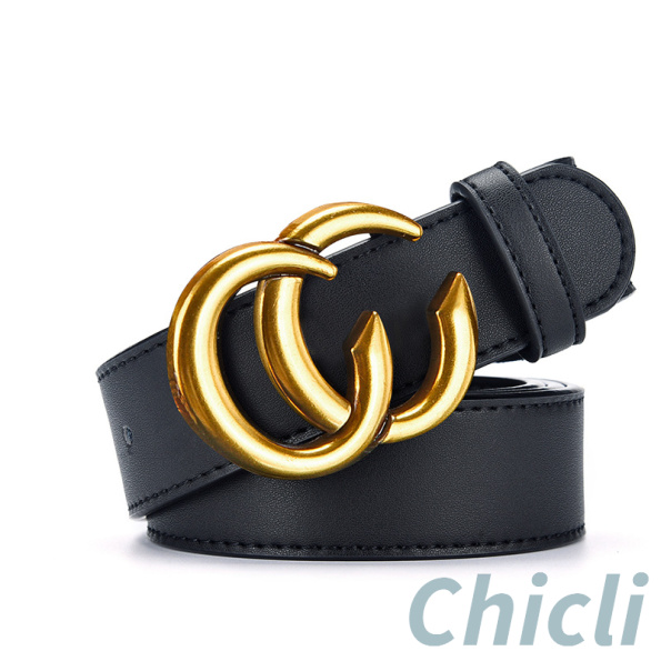 Gucci GG Marmont thin leather belt with shiny buckle dupe GG016