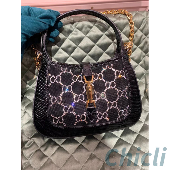 Gucci JACKIE 1961 GG CRYSTAL MINI Dupe Bag GG054