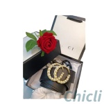Gucci Leather belt with pearl Double G dupe GG019