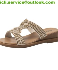 Hermes ORAN Dupe H CUT-OUT CRYSTAL-EMBELLISHED SANDALS HER002