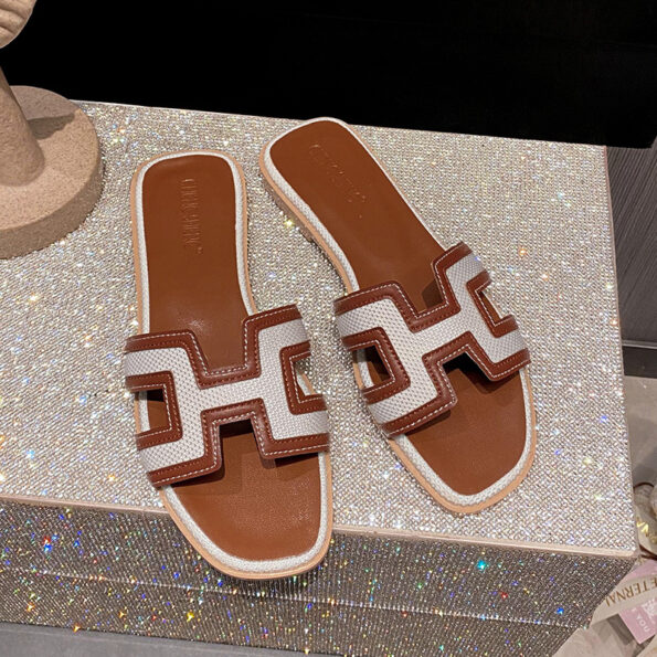 Hermes ORAN Dupe H CUT-OUT CRYSTAL-EMBELLISHED SANDALS HER004