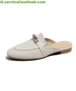 Hermes Oz Leather Flat Mules Dupe HER009