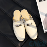 Hermes Oz Leather Flat Mules Dupe HER009