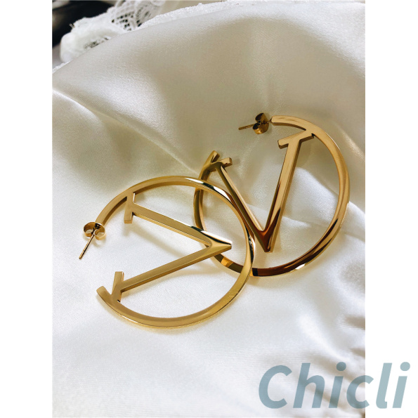 Louis Vuitton LV Louise Hoop GM Earrings Dupe CL030