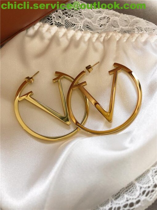 Louis Vuitton LV Louise Hoop GM Earrings Dupe CL030