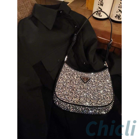PRADA Cleo satin bag with crystals Dupe PR015