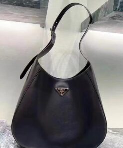 PRADA Large leather shoulder bag with topstitching Dupe PR017