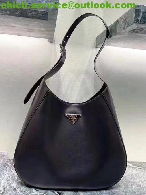 PRADA Large leather shoulder bag with topstitching Dupe PR017