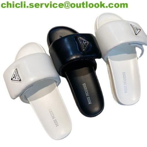 Prada Soft padded nappa leather slides dupe PR004