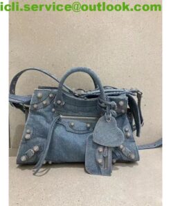 Balenciaga Dupe Neo Cagole City Monogram Denim Shoulder Bag BA003