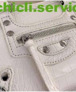 Balenciaga Dupe Neo Classic City XS Croc-Embossed Top-Handle Bag BA002