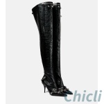Balenciaga WOMEN’S CAGOLE 90MM OVER-THE-KNEE BOOT IN BLACK Dupe BA015