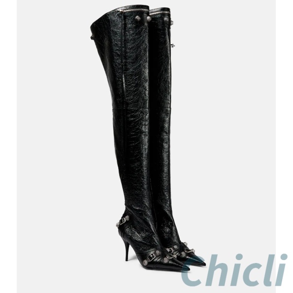 Balenciaga WOMEN’S CAGOLE 90MM OVER-THE-KNEE BOOT IN BLACK Dupe BA015