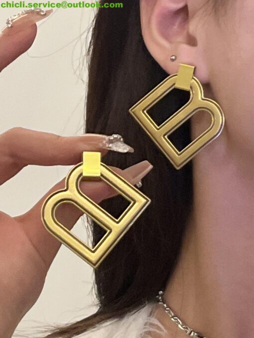 Balenciaga Dupe WOMEN’S HOURGLASS XL EARRINGS IN GOLD BA021