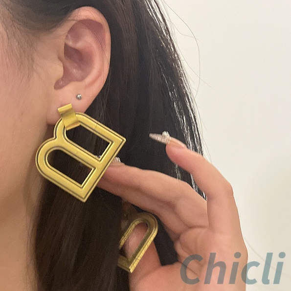 Balenciaga Dupe WOMEN’S HOURGLASS XL EARRINGS IN GOLD BA021